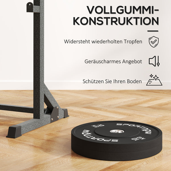 Hantelscheiben Set olympisch mit Gummi geräuscharm 2x10kg