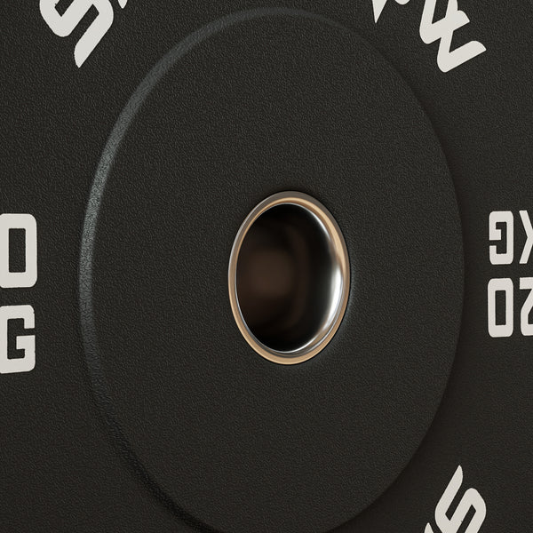 Hantelscheiben Set olympisch mit Gummi geräuscharm 40kg schwarz