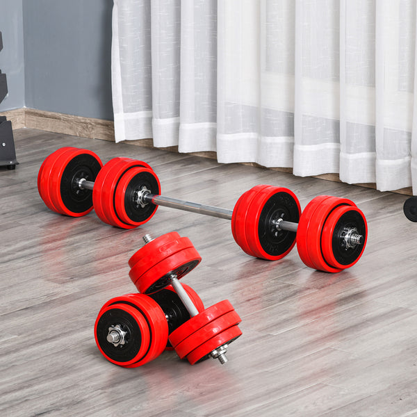 Hantelset Kurzhantel Langhantel 2-in-1 verstellbar für Fitness Zuhause