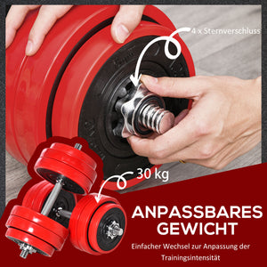 Hantelset Kurzhantel Langhantel 2-in-1 verstellbar für Fitness Zuhause