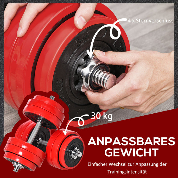 Hantelset Kurzhantel Langhantel 2-in-1 verstellbar für Fitness Zuhause