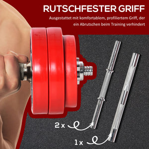 Hantelset Kurzhantel Langhantel 2-in-1 verstellbar für Fitness Zuhause