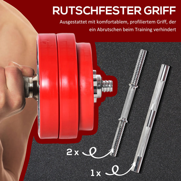 Hantelset Kurzhantel Langhantel 2-in-1 verstellbar für Fitness Zuhause