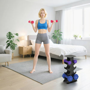 Hantelset Kurzhanteln 3 Paar mit Ständer für Fitness 1-5kg