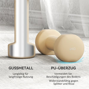 Hantelset Hexagon mit Koffer für Krafttraining 0,5-10kg Gusseisen