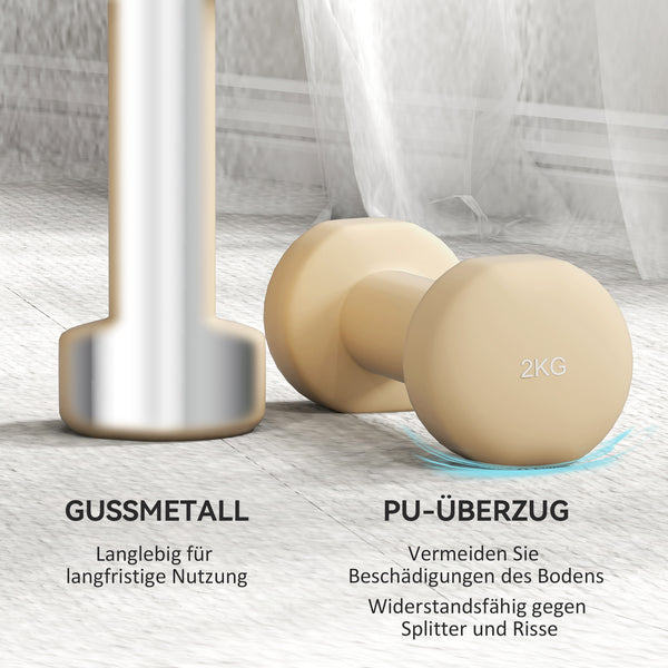 Hantelset Hexagon mit Koffer für Krafttraining 0,5-10kg Gusseisen