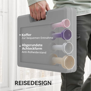 Hantelset Hexagon mit Koffer für Krafttraining 0,5-10kg Gusseisen