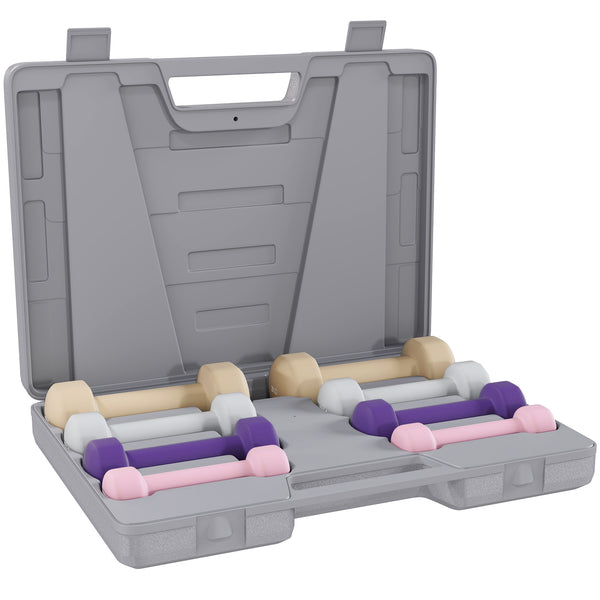 Hantelset Hexagon mit Koffer für Krafttraining 0,5-10kg Gusseisen