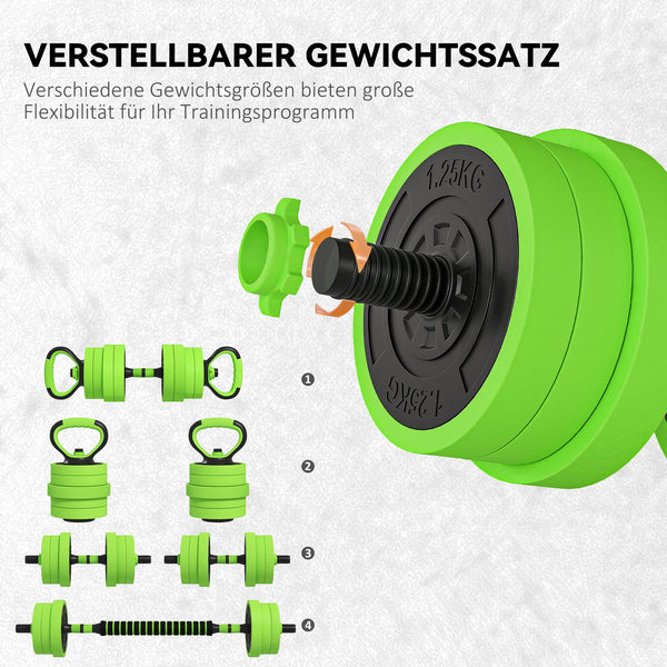Hantel Set Kurzhantel Langhantel Kettlebell verstellbar 20kg