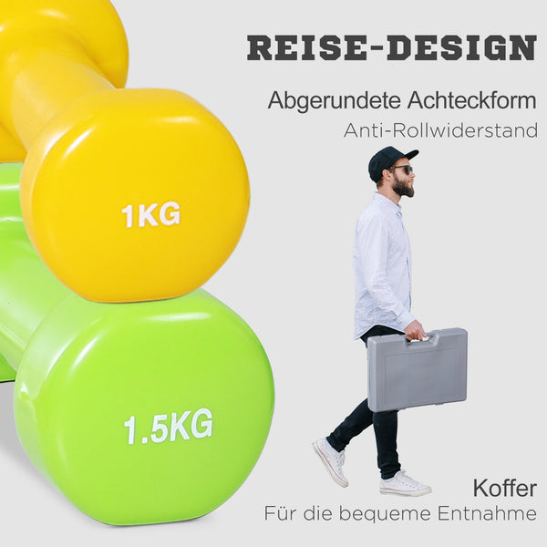 Hantelset mit Koffer 4 Paare tragbar vielseitig