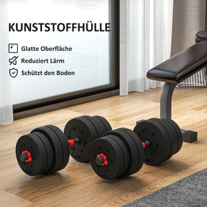 Hanteln Set Kurzhantel Langhantel verstellbar für Krafttraining 30kg