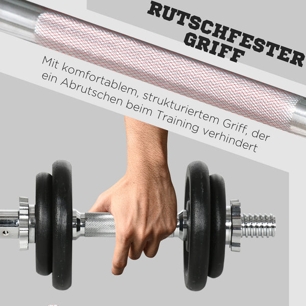Hantelset Kurzhantel Langhantel 2-in-1 verstellbar 20kg Eisen