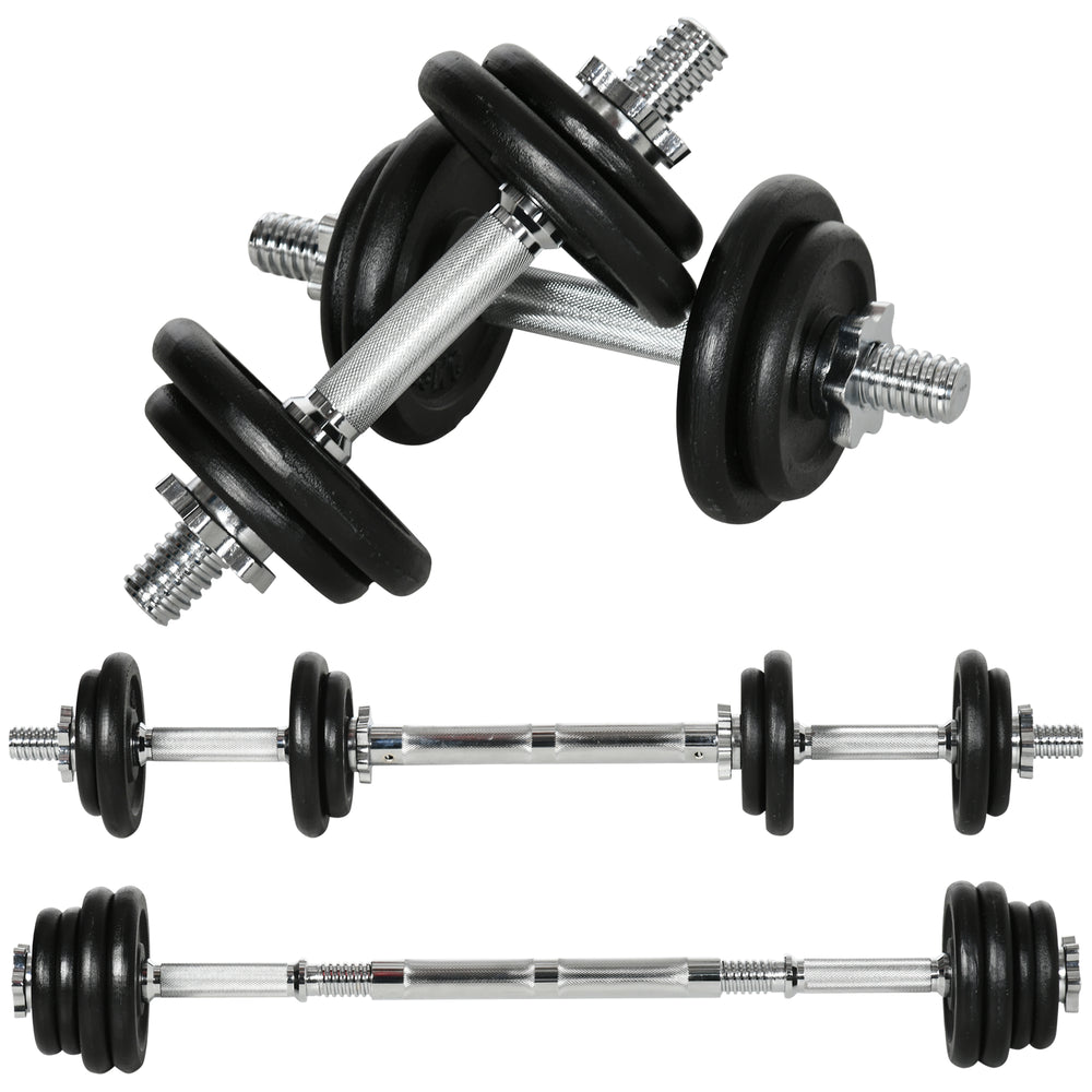 Hantelset Kurzhantel Langhantel 2-in-1 verstellbar 20kg Eisen