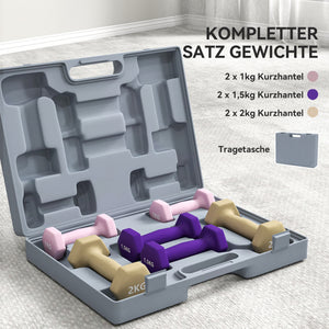 Hantelset Kurzhanteln 6-teilig für Fitness Training aus Stahl