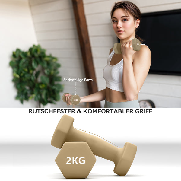 Hantelset Kurzhanteln 6-teilig für Fitness Training aus Stahl