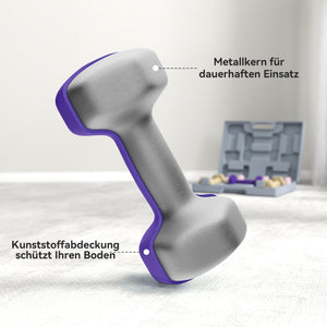 Hantelset Kurzhanteln 6-teilig für Fitness Training aus Stahl