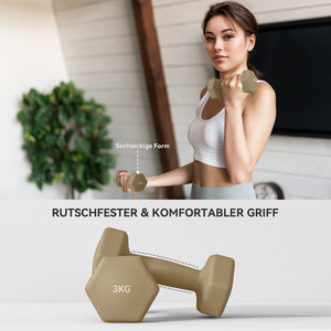 Hantelset Kurzhanteln Gewichte 6er Set für Fitness 1kg 2kg 3kg