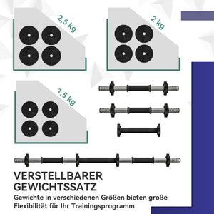 Hantelset Langhantel Kurzhantel rutschfest 25kg