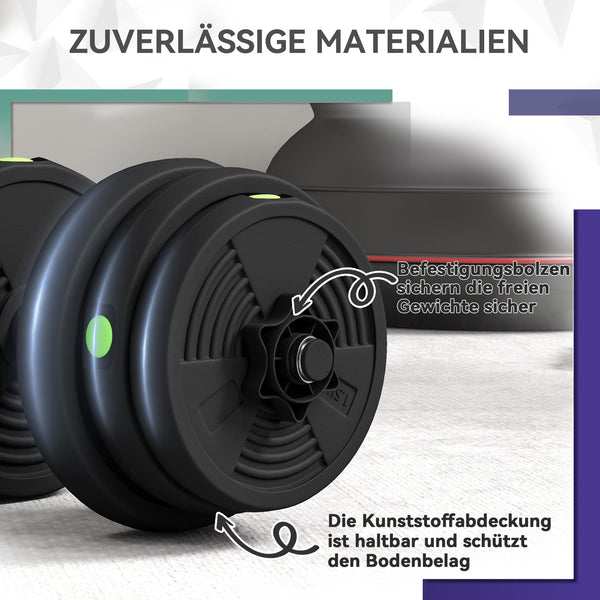 Hantelset Langhantel Kurzhantel rutschfest 25kg