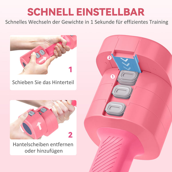 Hantelset verstellbar mit Metallkern für Fitness Zuhause