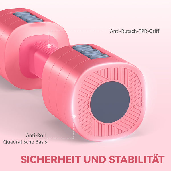 Hantelset verstellbar mit Metallkern für Fitness Zuhause