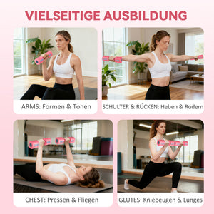 Hantelset verstellbar mit Metallkern für Fitness Zuhause