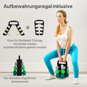 Hantelset mit Ständer 6 Kurzhanteln für Fitness 1-3kg