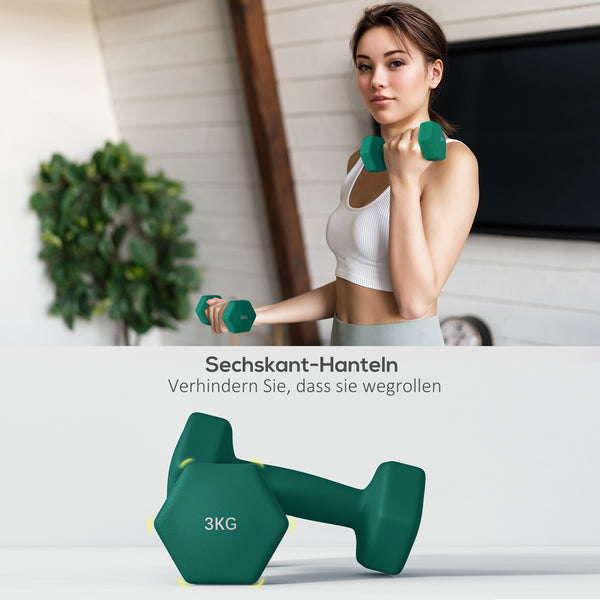 Hantelset mit Ständer 6 Kurzhanteln für Fitness 1-3kg