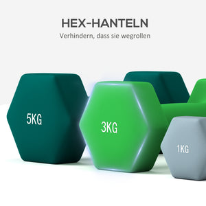 Hantelset mit Ständer 6 Kurzhanteln für Fitness und Training