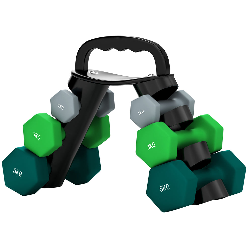 Hantelset mit Ständer 6 Kurzhanteln für Fitness und Training