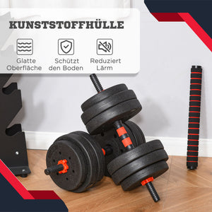 Hanteln Set Kurzhantel Langhantel verstellbar für Zuhause 25kg