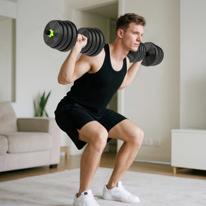 Hantelset Kurzhantel Langhantel verstellbar für Krafttraining 30kg