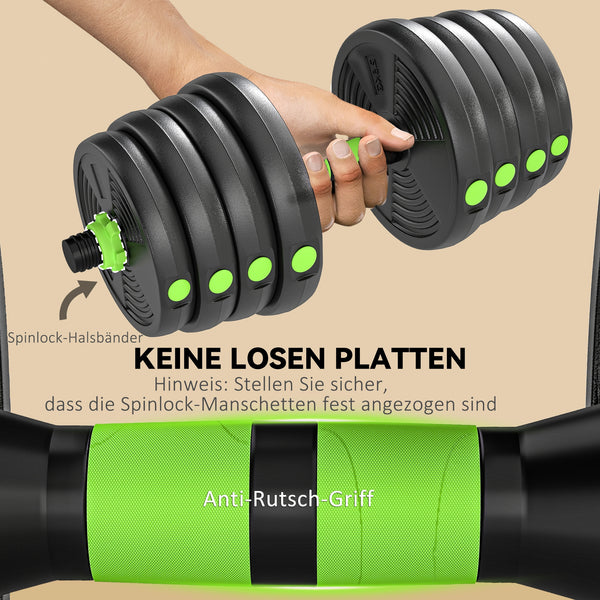 Hantelset Kurzhantel Langhantel verstellbar für Krafttraining 30kg