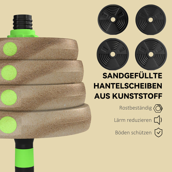 Hantelset Kurzhantel Langhantel verstellbar für Krafttraining 30kg