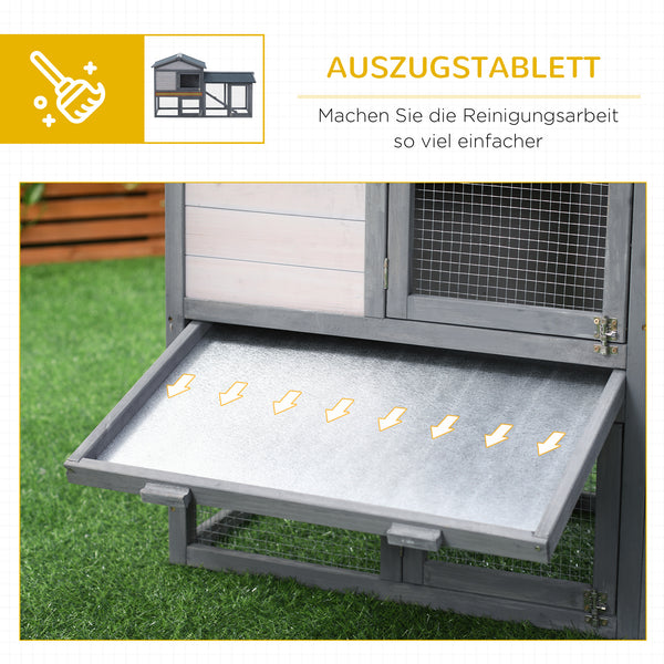 Hasenstall Kaninchenstall wetterfest Outdoor mit Freilauf aus Holz