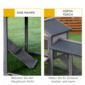 Hasenstall Kaninchenstall wetterfest Outdoor mit Freilauf aus Holz