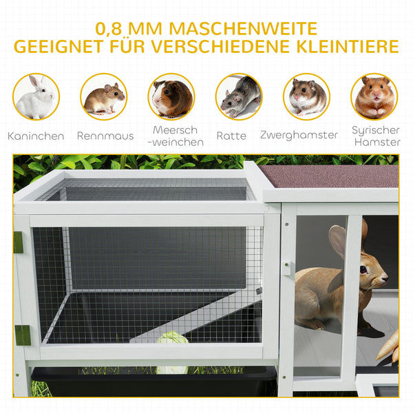 Hasenstall Kaninchenstall mit Freilaufgehege und Rampe Holz