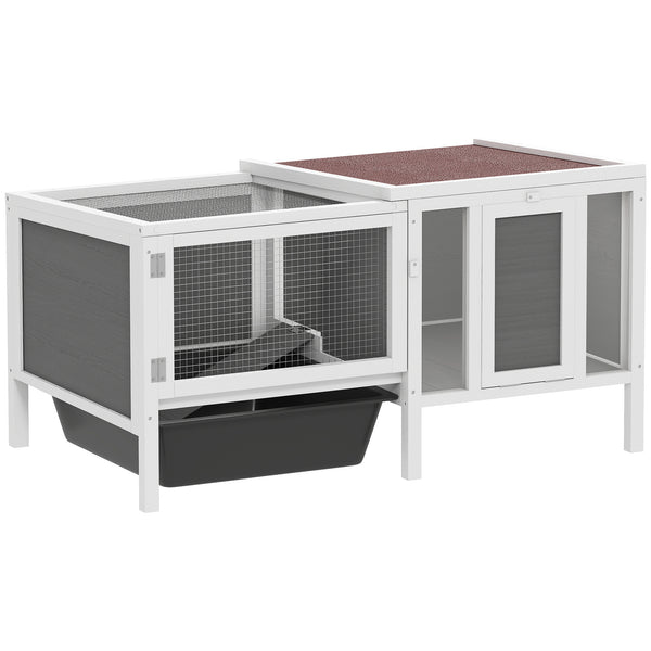 Hasenstall Kaninchenstall mit Freilaufgehege und Rampe Holz