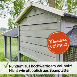 Hasenstall Hasenda mit Doppel-Freigehege