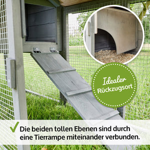 Hasenstall Hasenda mit Doppel-Freigehege