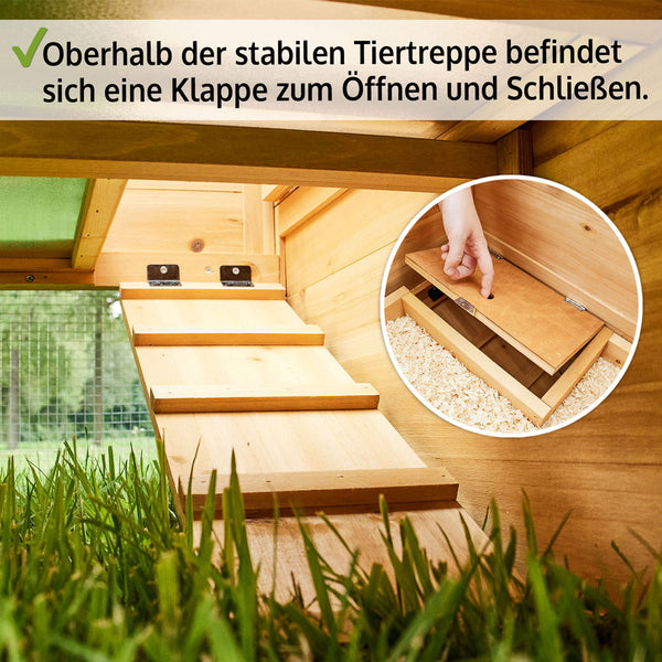 Hasenstall Misia mit Doppel-Freigehege