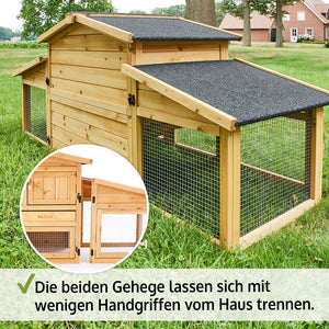Hasenstall Misia mit Doppel-Freigehege