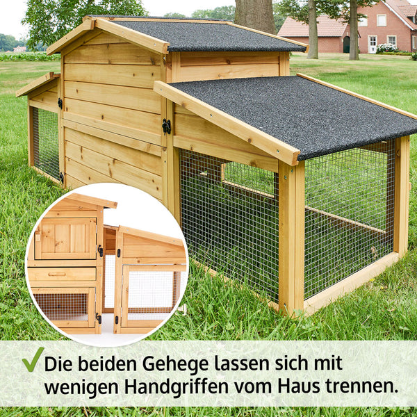 Hasenstall Misia mit Doppel-Freigehege