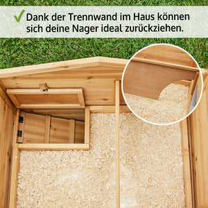 Hasenstall Misia mit Doppel-Freigehege
