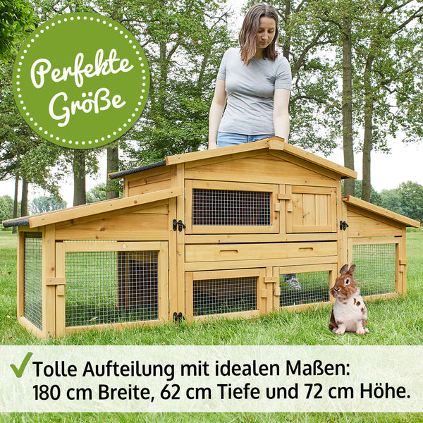 Hasenstall Misia mit Doppel-Freigehege