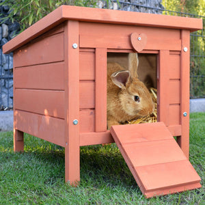 Hasenstall Nido Kleintierhaus aus Holz mit Rampe & Dach