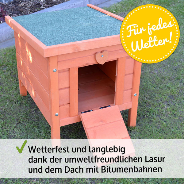 Hasenstall Nido Kleintierhaus aus Holz mit Rampe & Dach