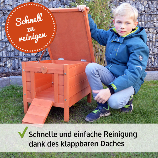 Hasenstall Nido Kleintierhaus aus Holz mit Rampe & Dach
