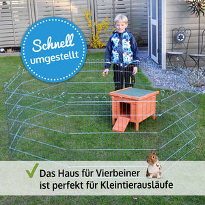 Hasenstall Nido Kleintierhaus aus Holz mit Rampe & Dach