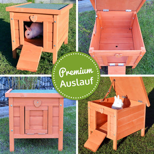Hasenstall Nido Kleintierhaus aus Holz mit Rampe & Dach